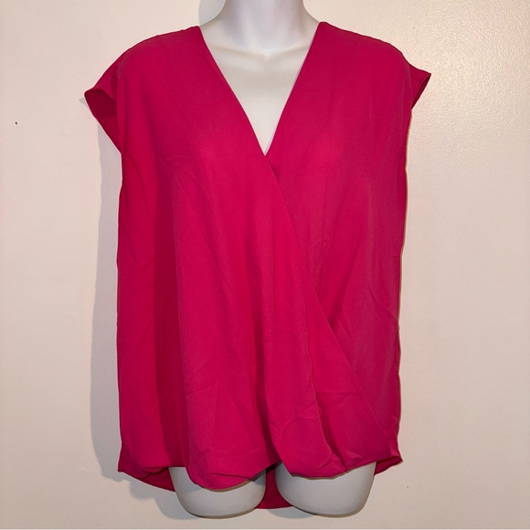 Halogen Pink Faux Wrap Around Top Bright Pink Size Medium - Picture 1 of 16